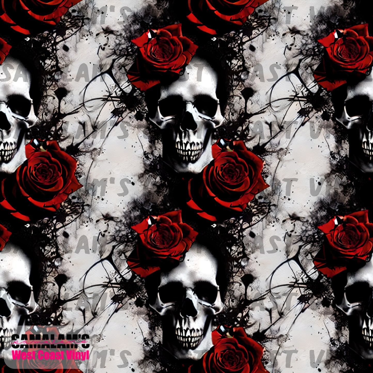Skulls & Roses - 2 (Seamless)