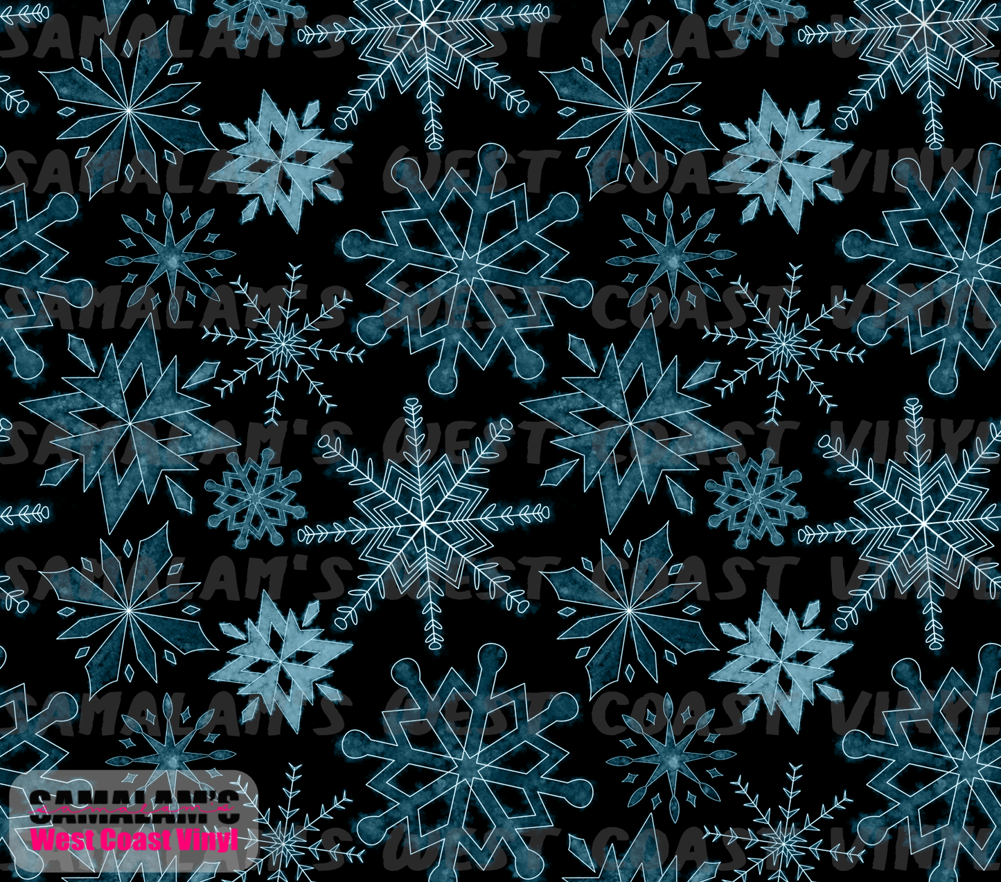 Snowflake - Blue Black - Tumbler Wrap