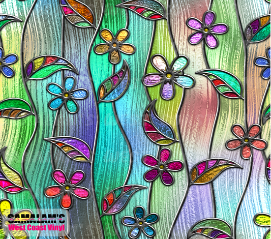 Stained Glass - Floral 1 - Tumbler Wrap