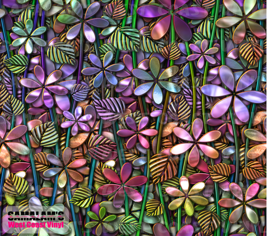 Stained Glass - Floral 3 - Tumbler Wrap