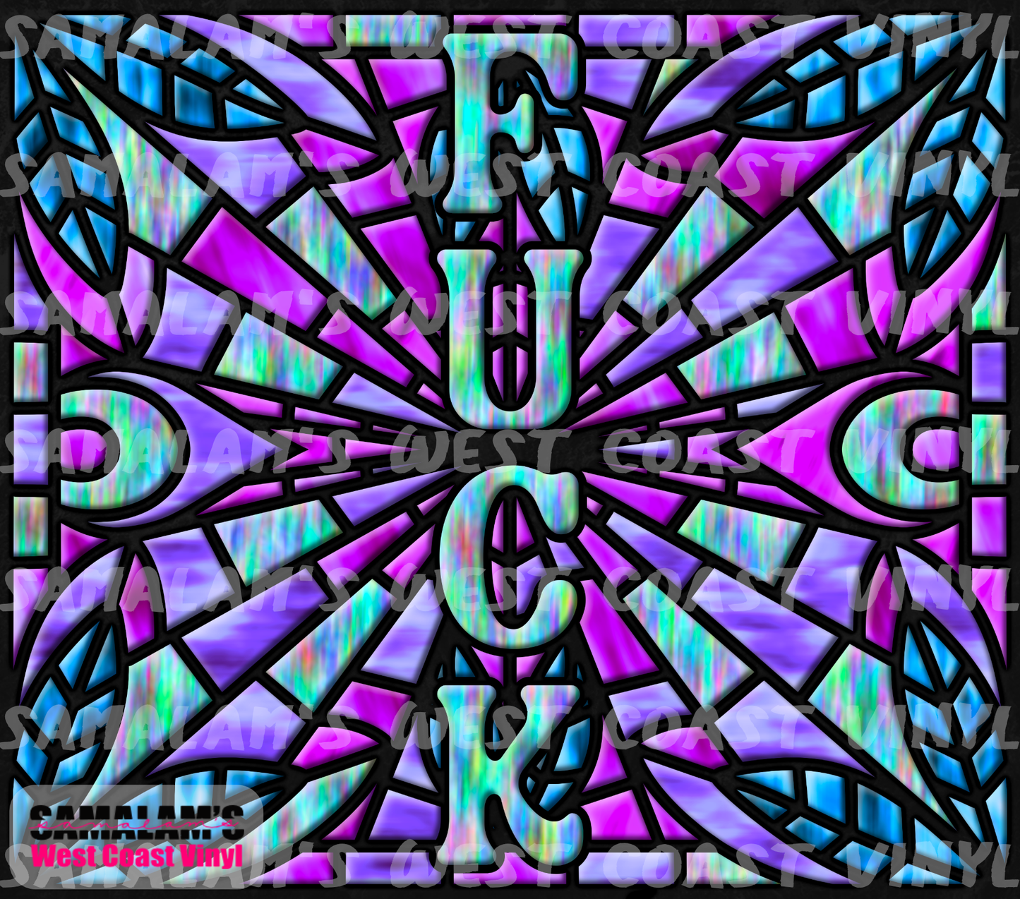 Stained Glass - Fuck (Purple) - Tumbler Wrap