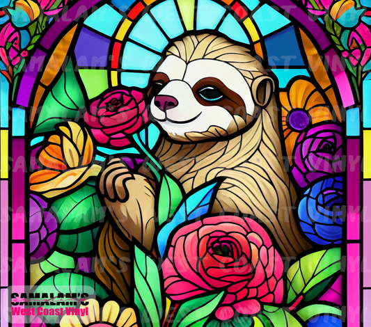 Stained Glass - Sloth - Tumbler Wrap
