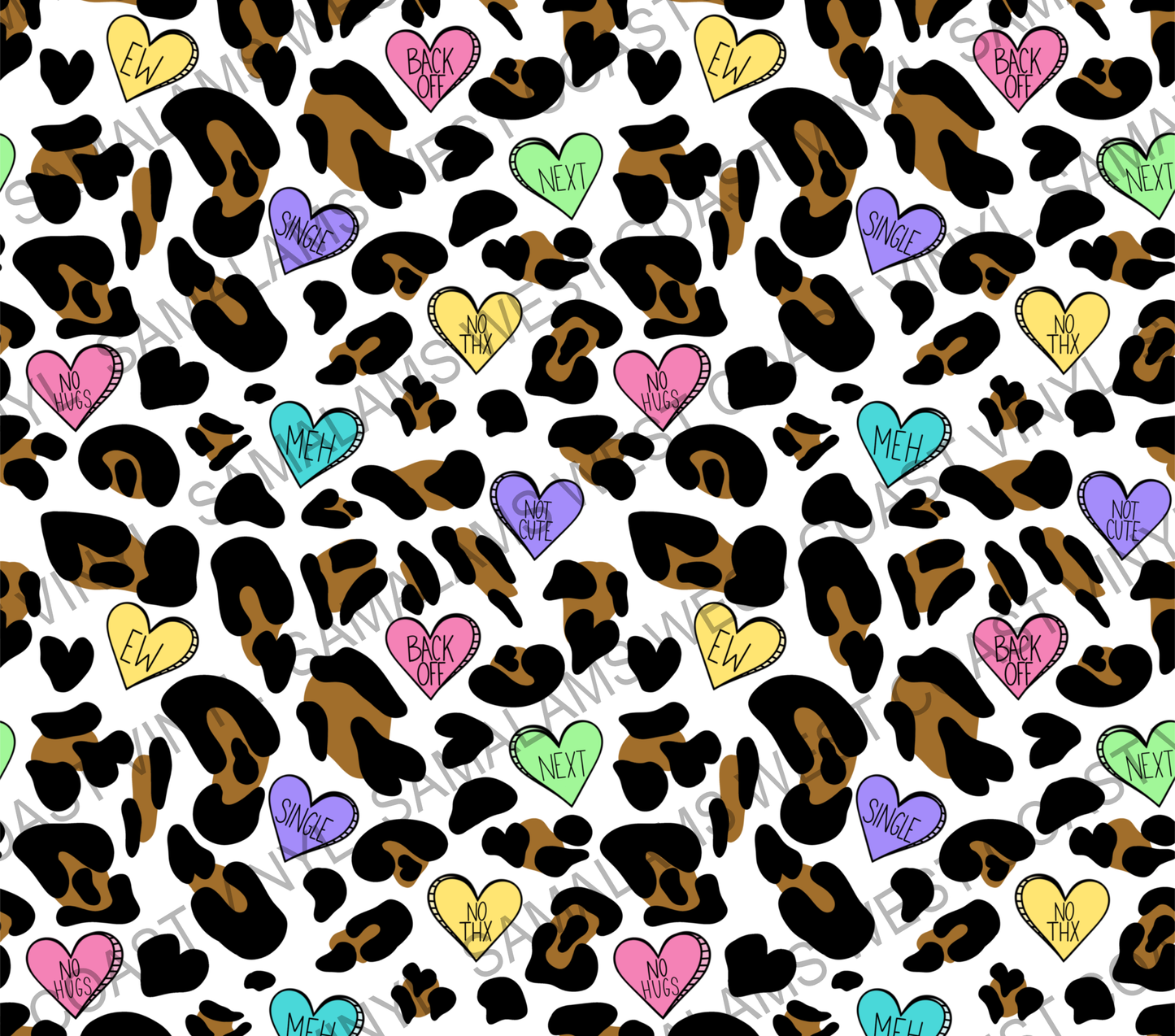 Tan Leopard Anti-Valentines Day Hearts - Tumbler Wrap