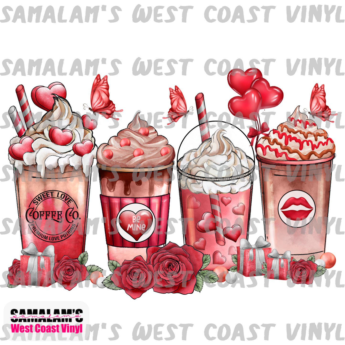 Valentines Sweet Coffee - Clear Cast Decal