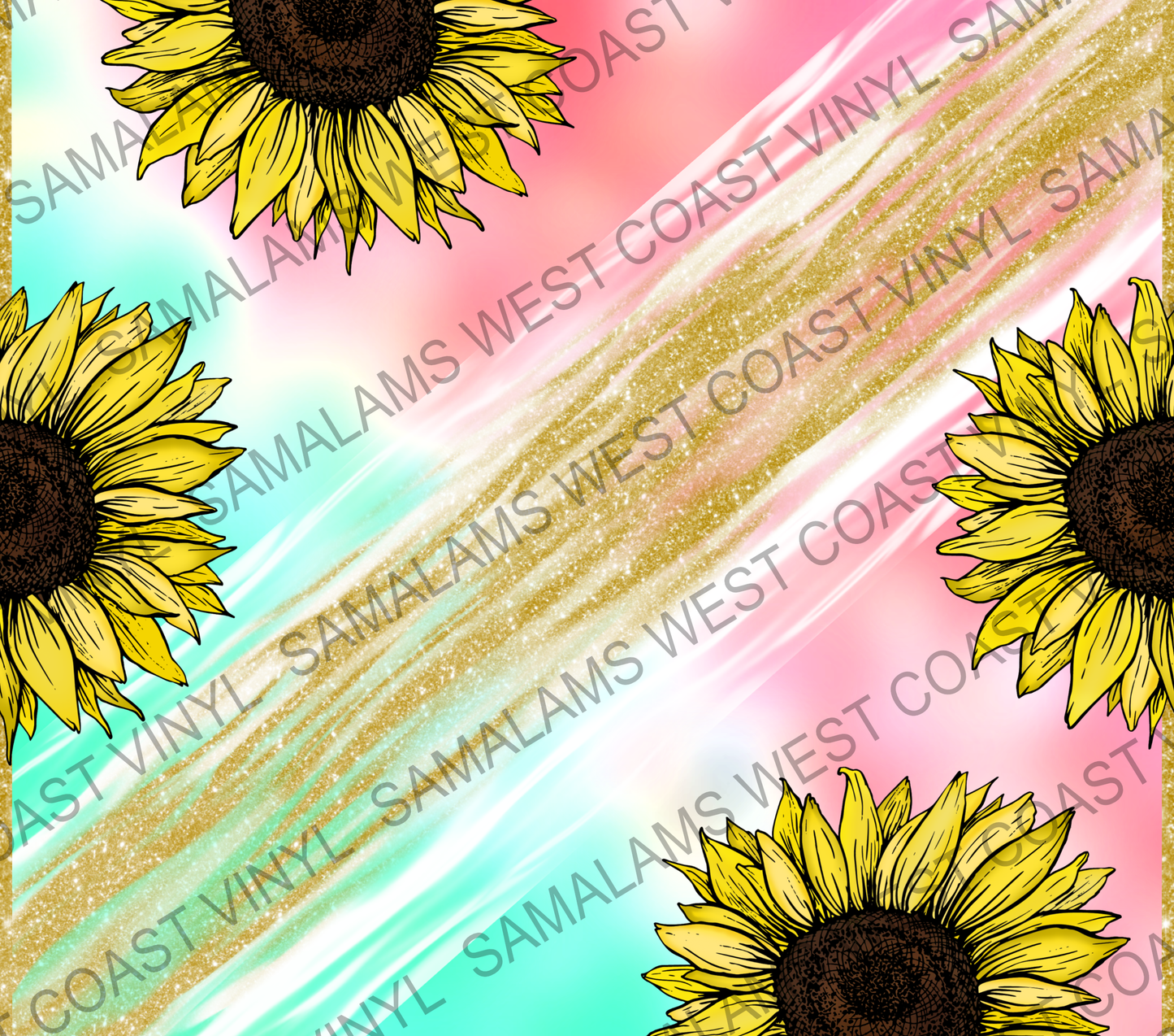 Watercolour Sunflower Swirl - Tumbler Wrap