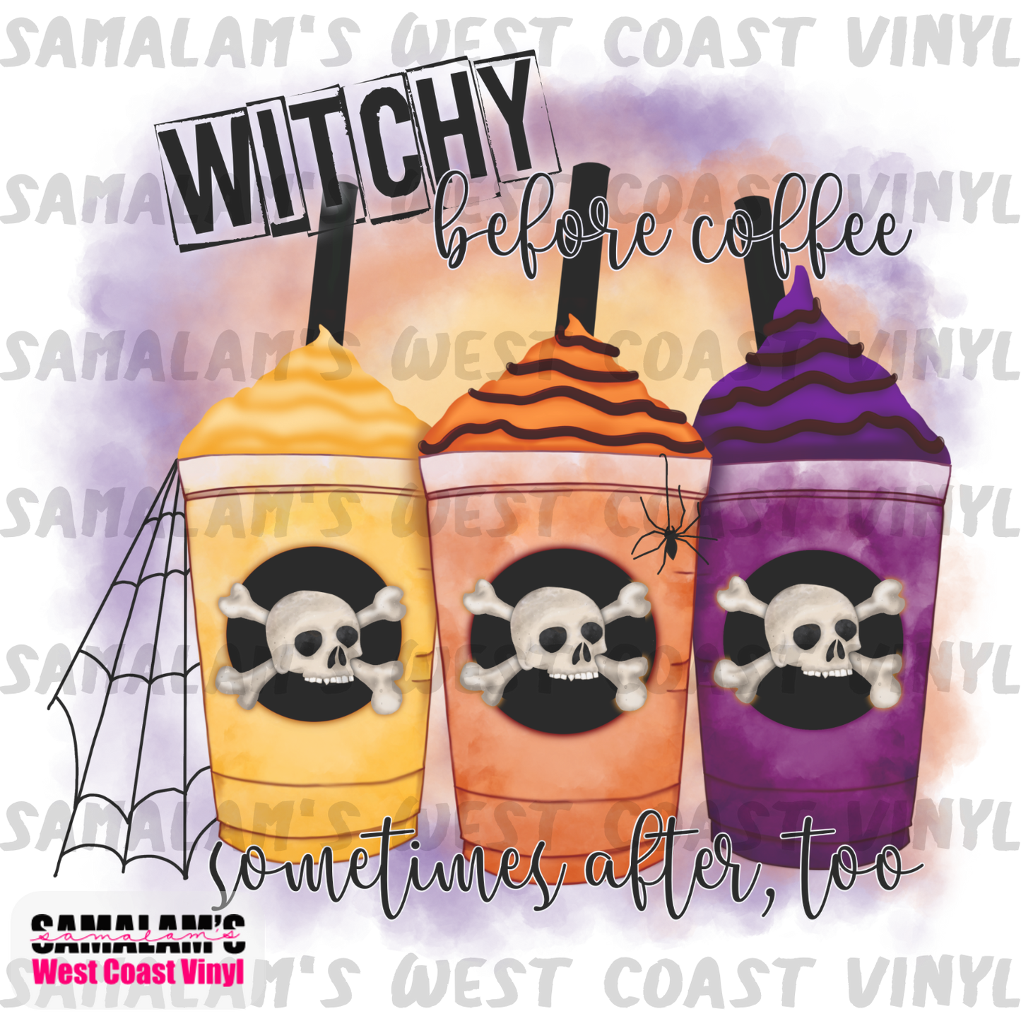 Witchy before Coffee - Clear Cast Decal