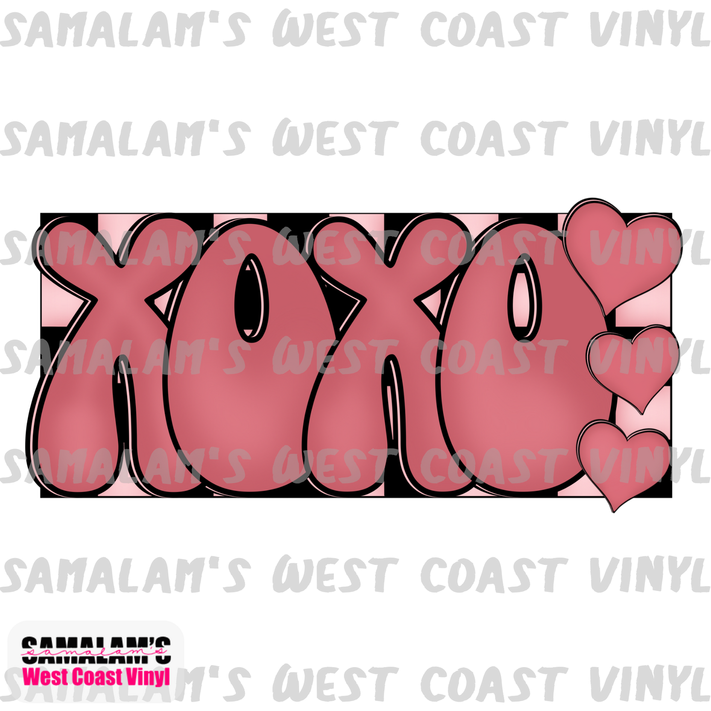 XOXO Hearts - Clear Cast Decal