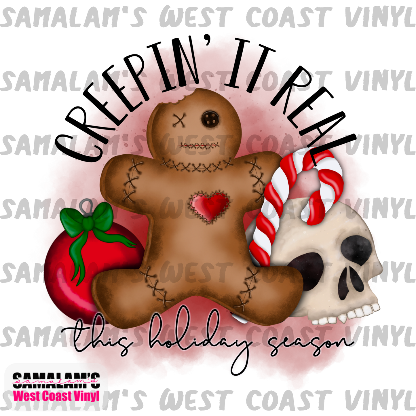 Creepin It Real - Christmas Decor - Clear Cast Decal