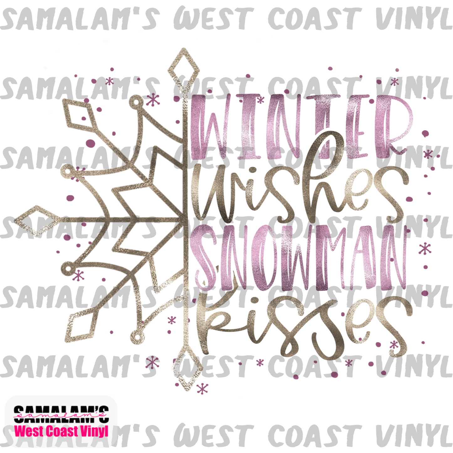 Winter Wishes - Pink Gold - Sublimation Transfer