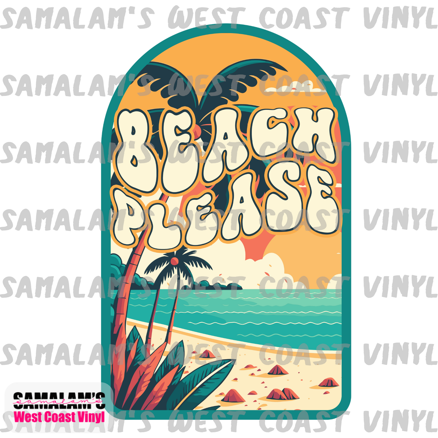 Beach Please - Clear Cast Decal