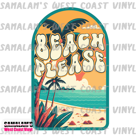 Beach Please - Clear Cast Decal