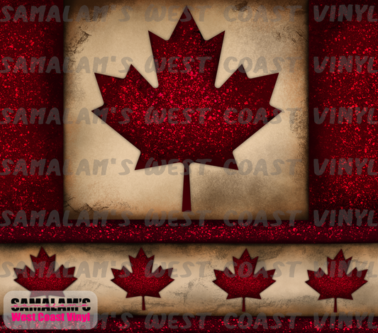 Canadian Flag - Glitter - Tumbler Wrap