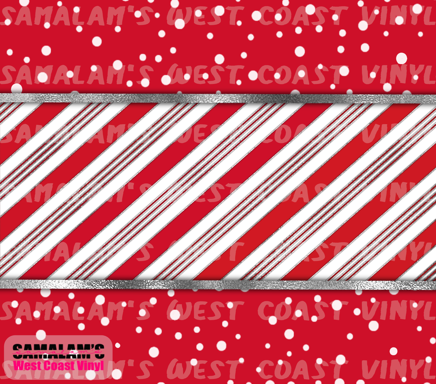 Candy Cane Polka Dots - Tumbler Wrap