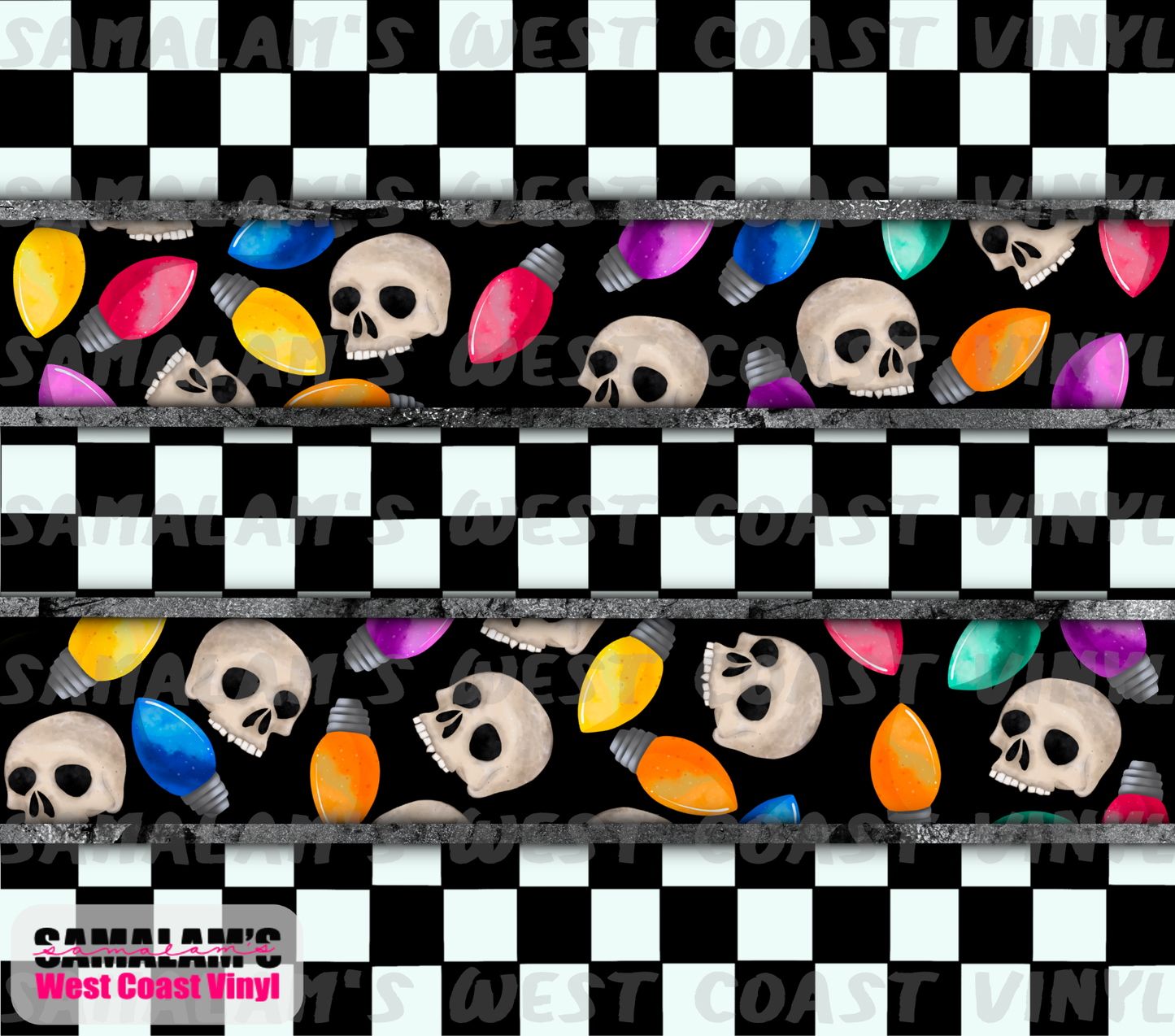 Checkered Skull Lights - Tumbler Wrap