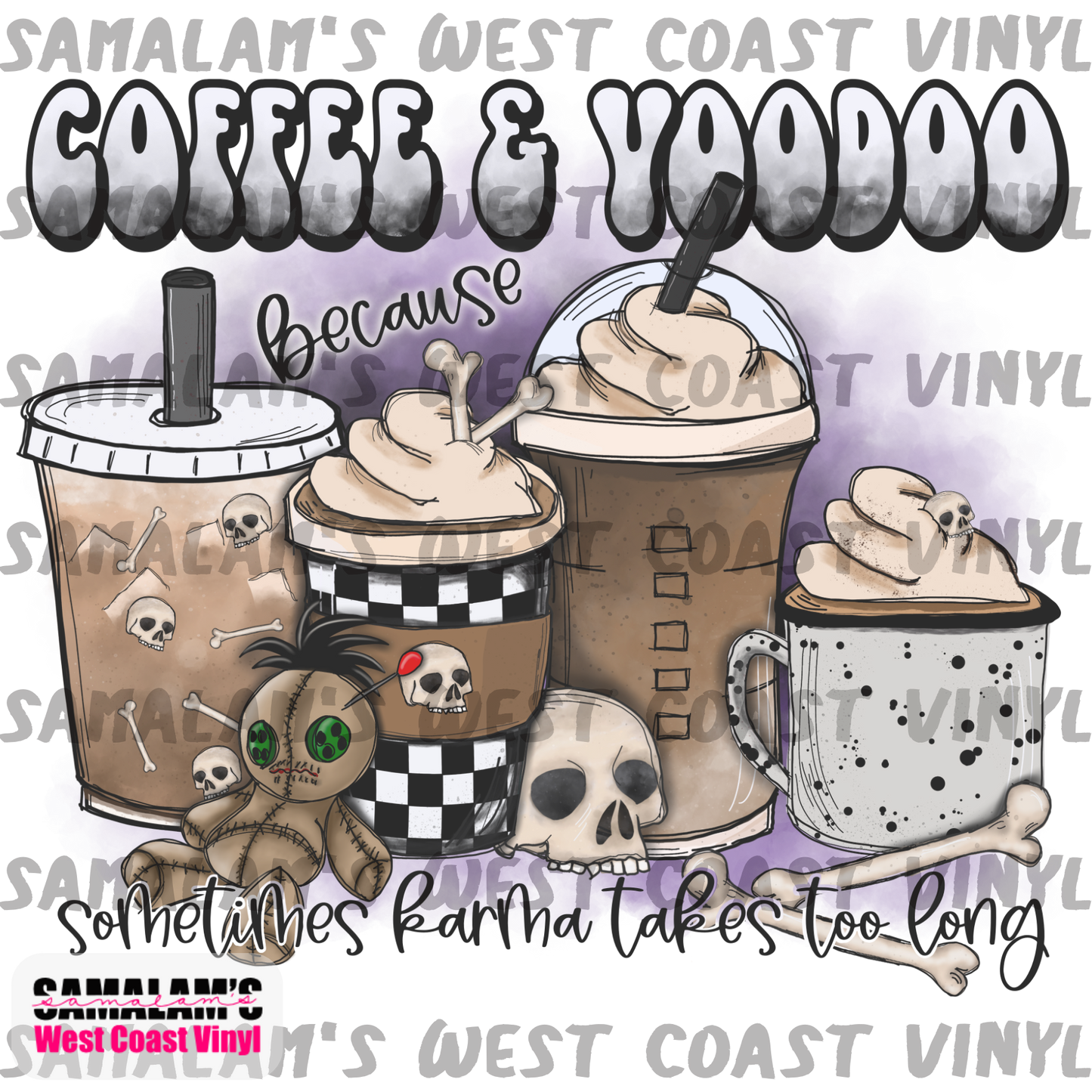 Coffee and Voodoo Purple - Clear Cast Decal