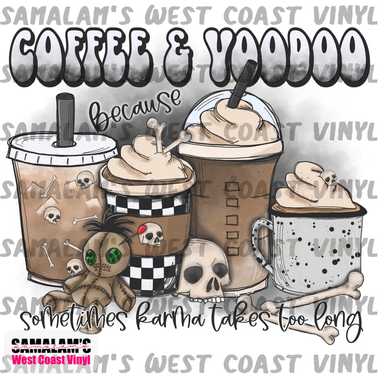 Coffee and Voodoo Black - Clear Cast Decal