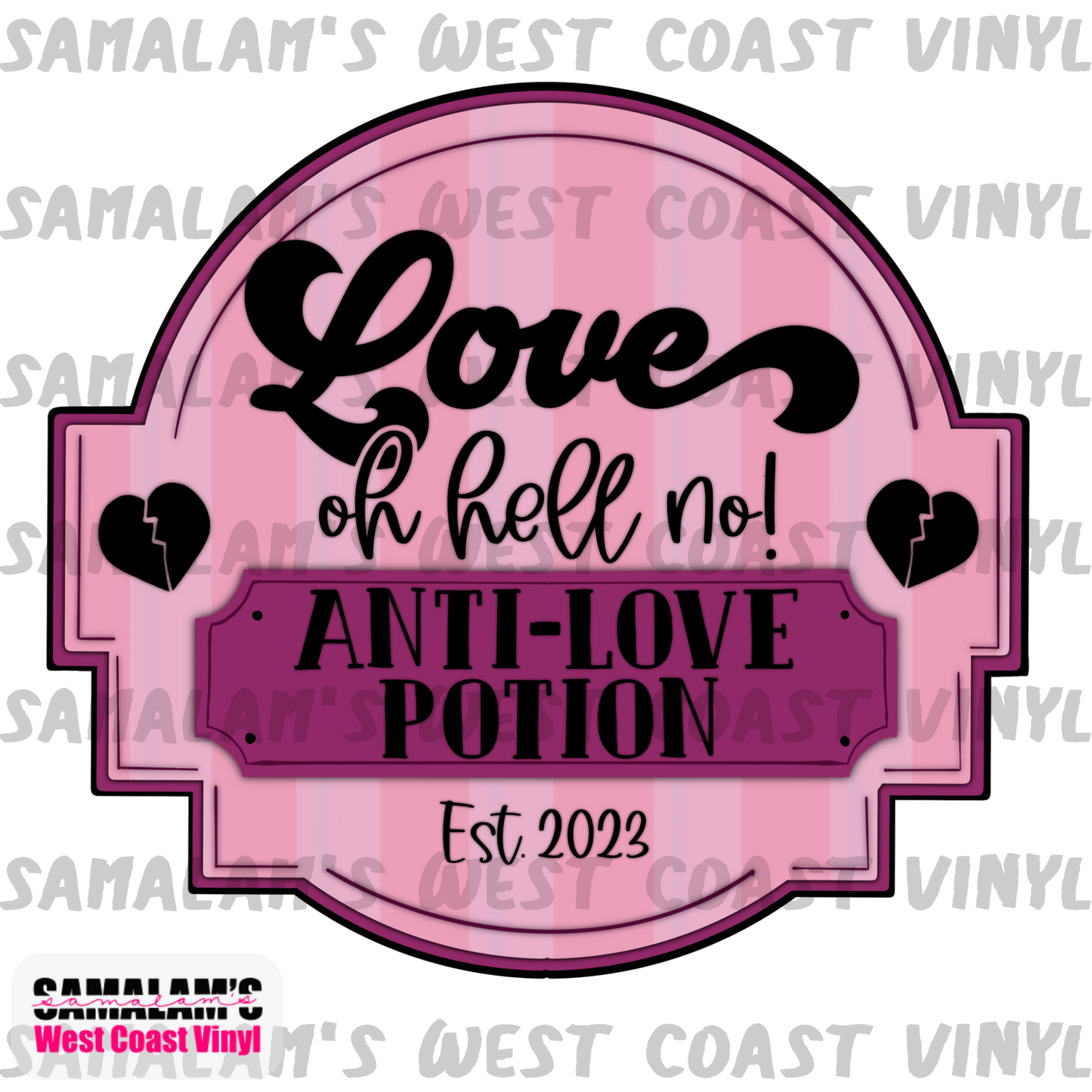 Love Oh Hell No - Clear Cast Decal