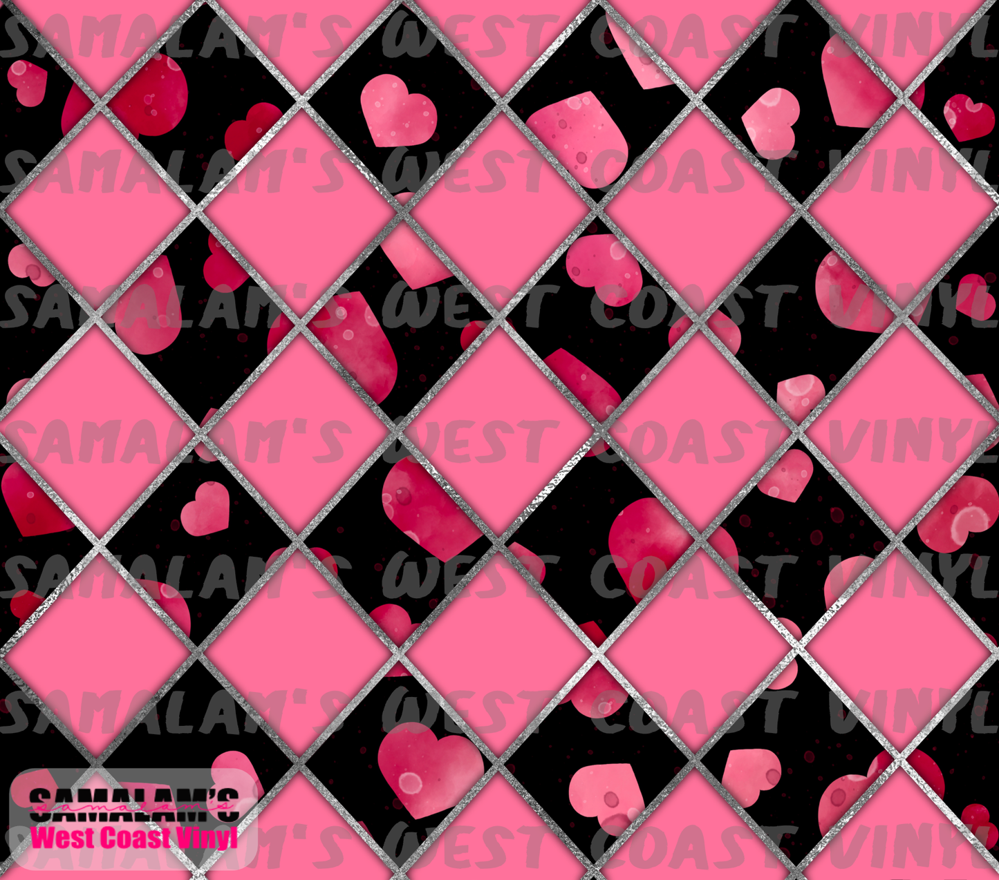 Pink Hearts & Diamonds - Tumbler Wrap