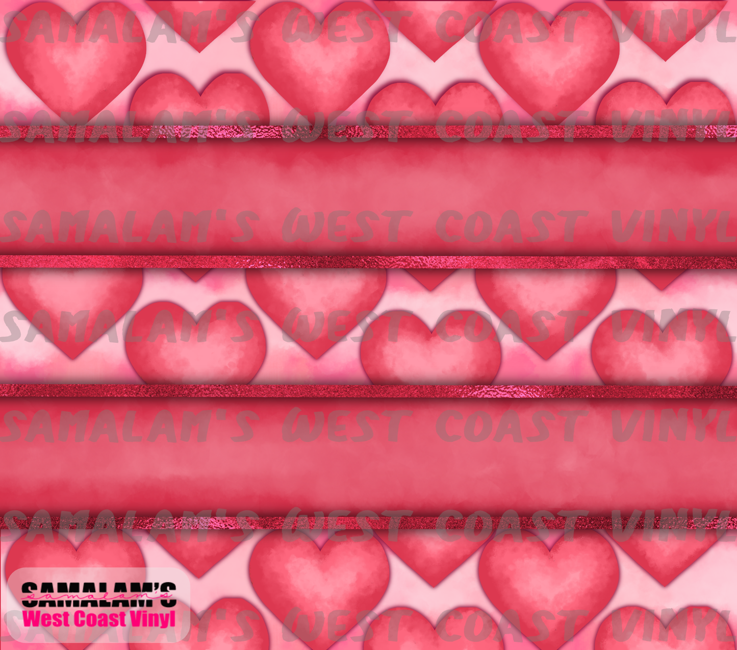 Pink Stripes & Hearts - Tumbler Wrap