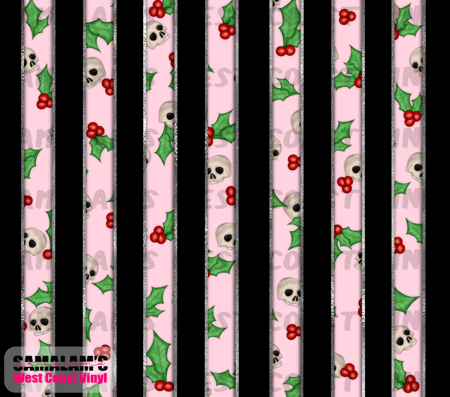 Striped Pink Holly - Tumbler Wrap