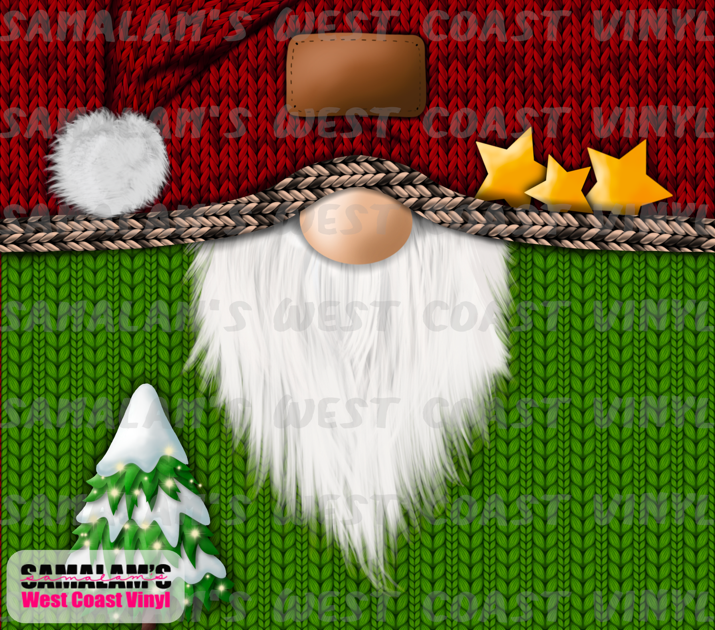 Christmas Gnome - Stars Tree - Tumbler Wrap
