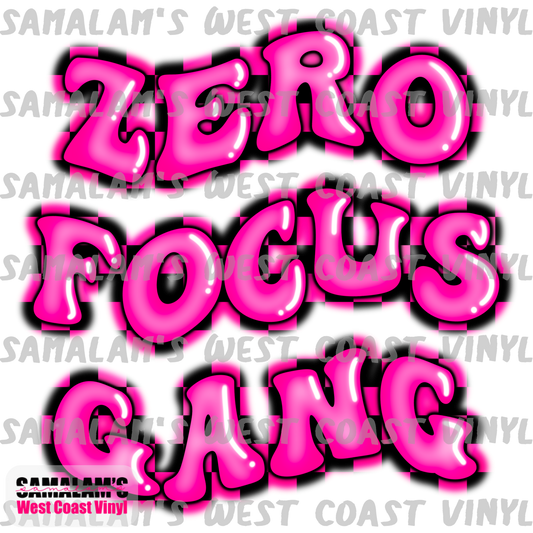 Zero Focus Gang - Pink - Clear Cast Decal
