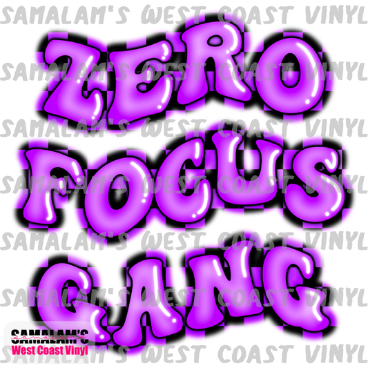 Zero Focus Gang - Purple - Clear Cast Decal